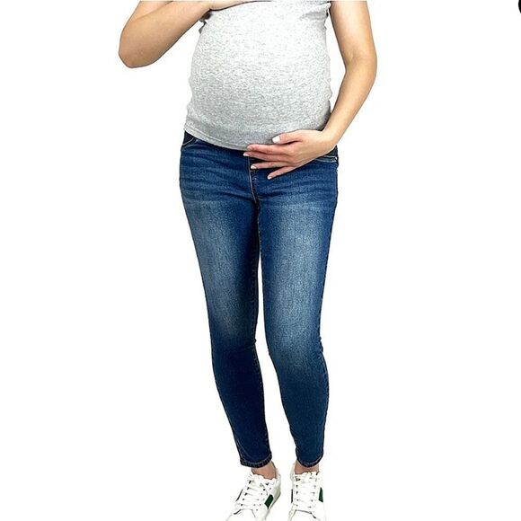 Indigo Poppy Denim - Indigo Poppy Maternity Butt Lifter Skinny with Side Elastics Jeans Sz Small 4-6